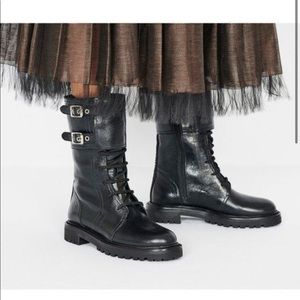 NIB Dior ground combat boots 37.5 (7.5) black leather.